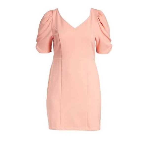 Chelsea28 Puff Sleeve Minidress In Orange Desert Puff Sleeve Mini NWT Size Small - Picture 2 of 4